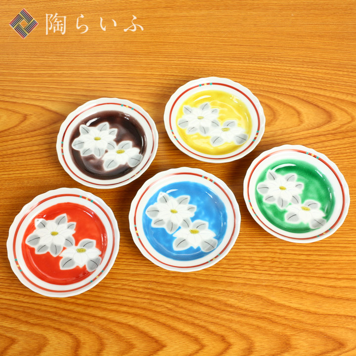 九谷焼 3.5号皿揃 鉄仙文/美山窯<送料無料>和食器 皿 小皿 人気 ギフト セット 贈り物 結婚祝い/内祝い/お祝い/ 化粧箱入り|使う・贈る 九谷焼専門店 陶らいふ