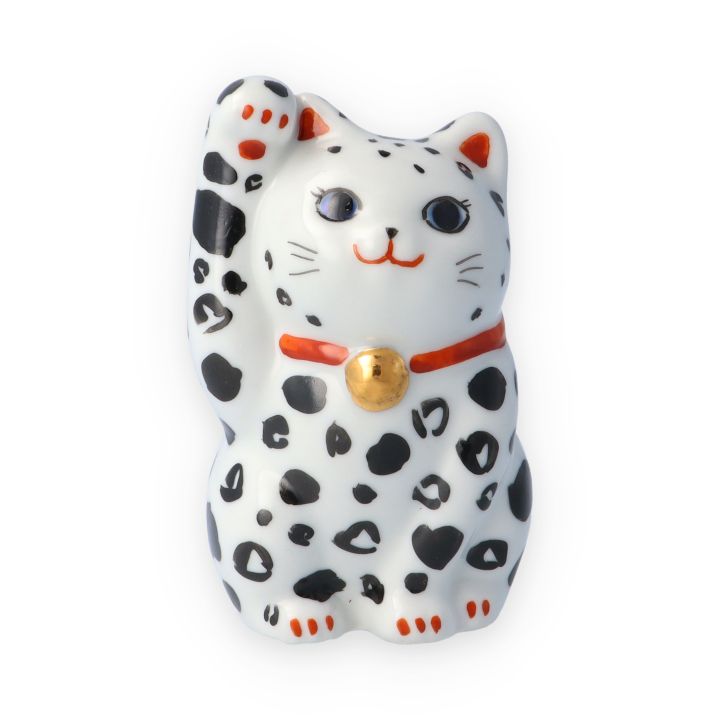 九谷焼 3.3号招き猫　レオパード＜送料無料 置物 縁起物 招き猫 人気 ギフト 贈り物 結婚祝い/内祝い/お祝い/＞