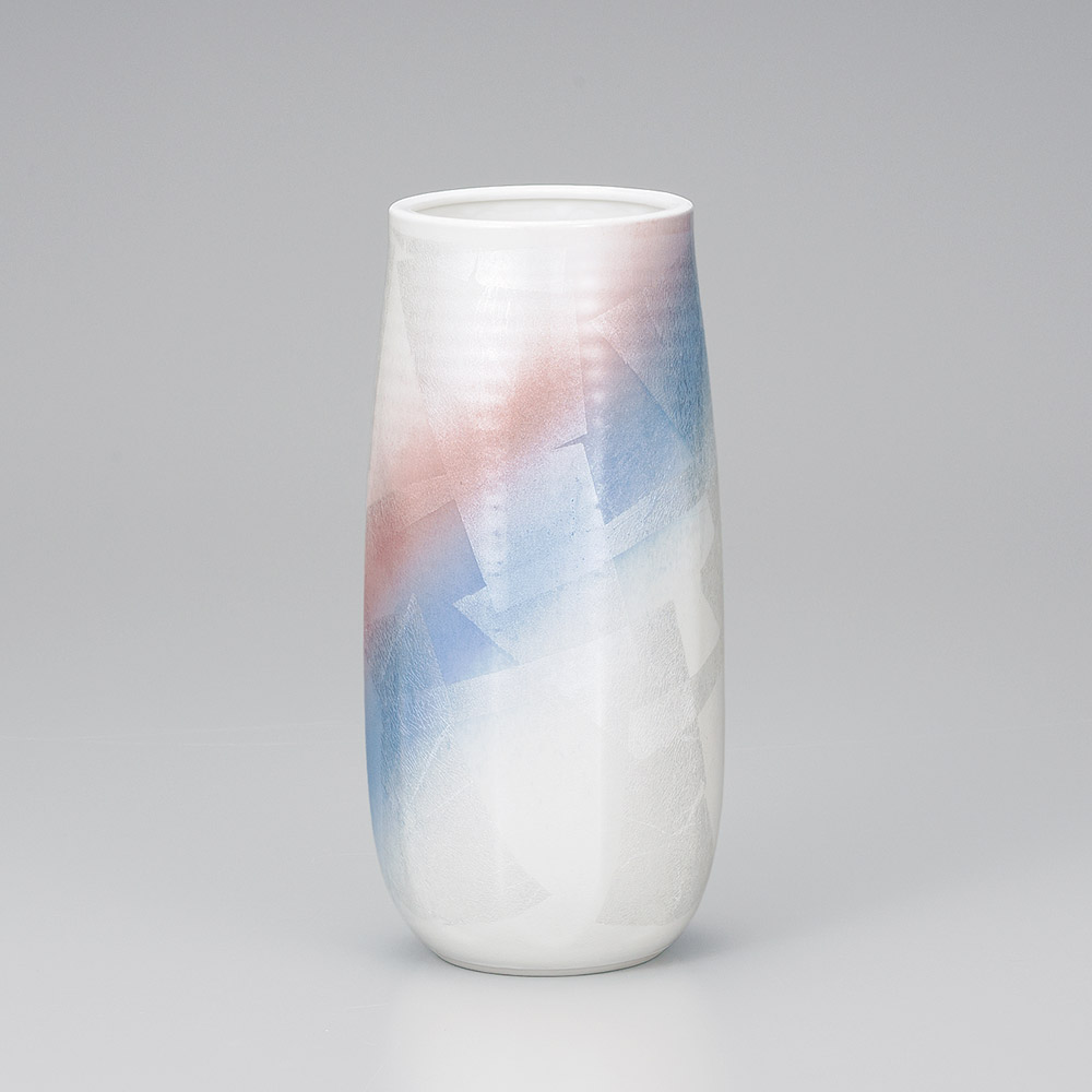 楽天市場】九谷焼 8号寸胴花瓶 銀彩（台付） ＜送料無料＞花器 花瓶