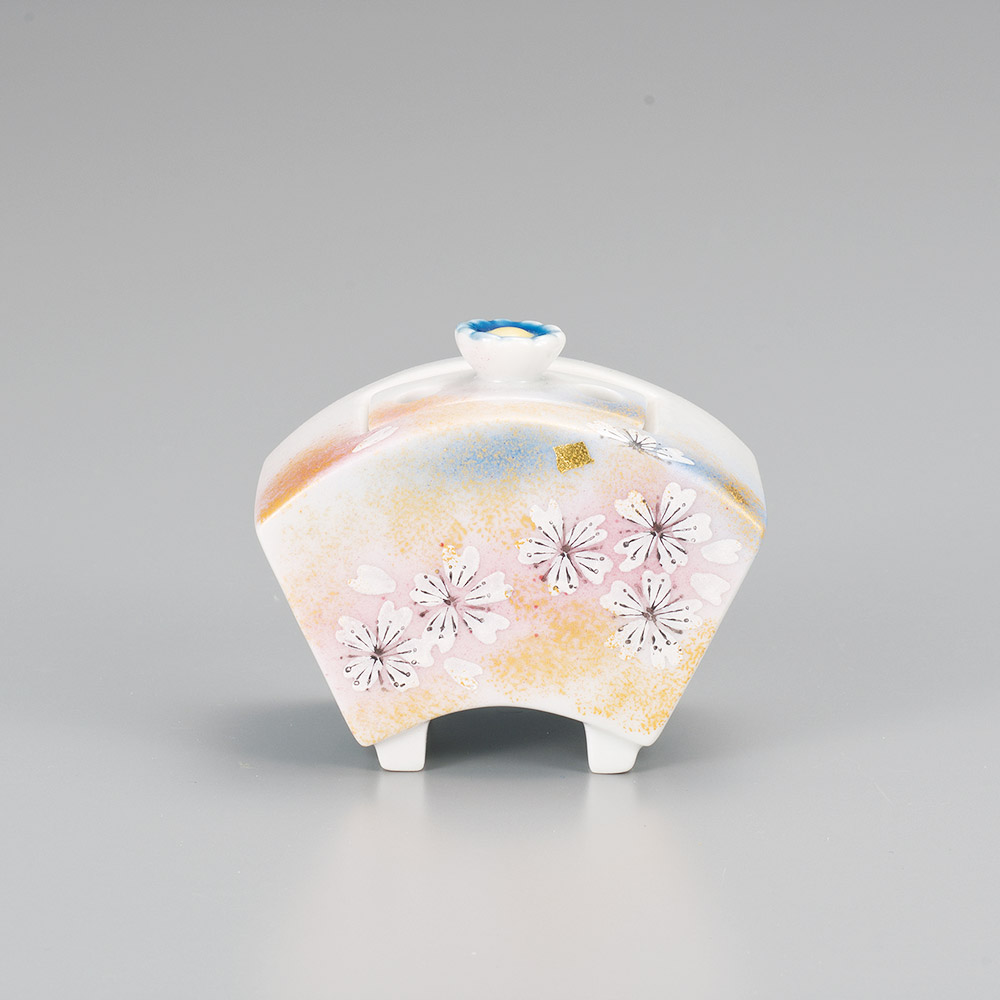 九谷焼 2.5号香炉 花の舞＜送料無料 香炉 仏具 人気 ギフト 贈り物 結婚祝い/内祝い/お祝い/＞ 木箱入り
