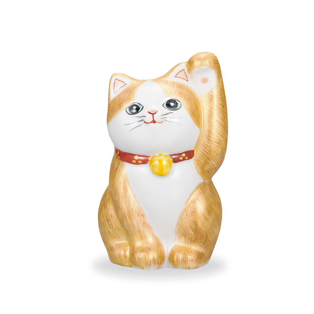 九谷焼 3号招猫 金彩毛描<送料無料 置物 縁起物 招き猫 人気 ギフト 贈り物 結婚祝い/内祝い/お祝い/>|使う・贈る 九谷焼専門店 陶らいふ