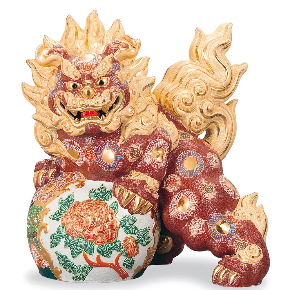 九谷焼 20号牡丹獅子 盛＜送料無料 置物 獅子 人気 ギフト 贈り物 結婚祝い/内祝い/お祝い/＞｜使う・贈る 九谷焼専門店 陶らいふ