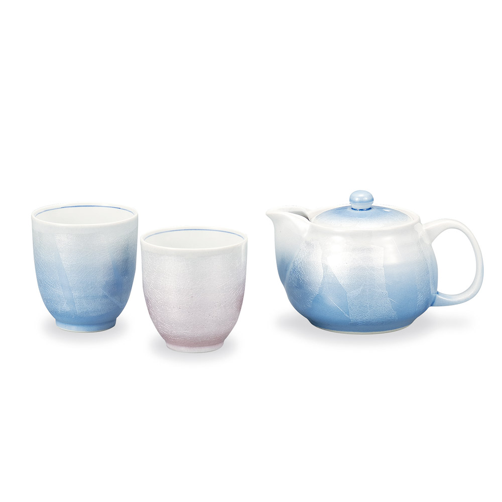 九谷焼 憩い揃 銀彩＜送料無料 茶器 湯呑 人気 ギフト 贈り物 結婚祝い/内祝い/お祝い/＞ 化粧箱入り