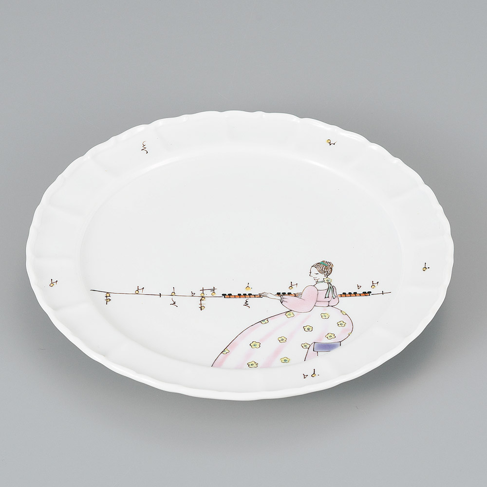 九谷焼 7号皿 ピアノ/武腰美恵子<送料無料 皿 中皿 人気 ギフト 贈り物 結婚祝い/内祝い/お祝い/> 化粧箱入り|使う・贈る 九谷焼専門店 陶らいふ