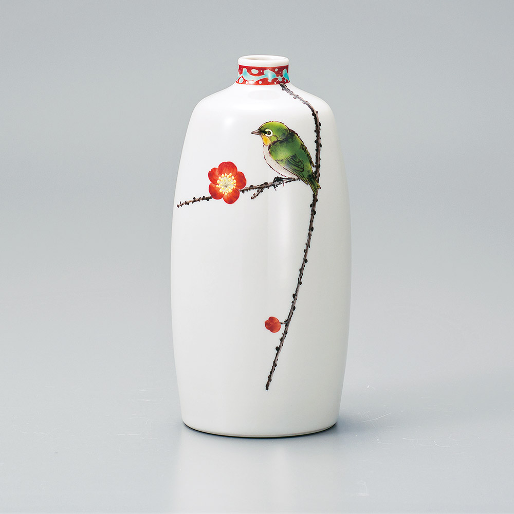 楽天市場】九谷焼 一輪生（丸型）桜二雀図/中村陶志人＜送料無料 花瓶