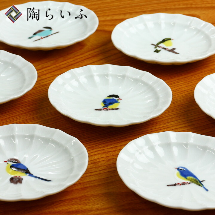 『海うー特価』　九谷焼　青郊　深め　取皿　5種5枚 海うー特価』 九谷焼 青郊 深め 取皿 5種5枚 海うー特価』