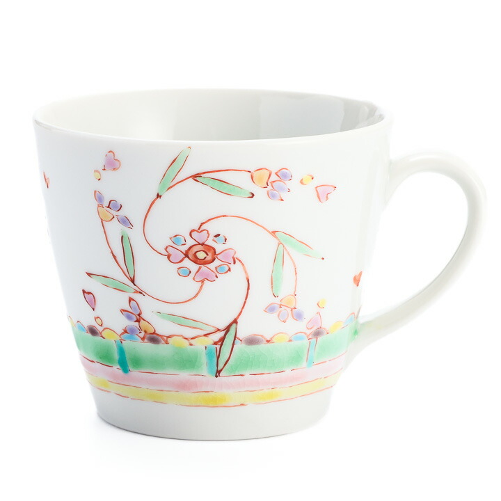 九谷焼 マグカップ 花のロンド帯紋/銀舟窯＜和食器 マグカップ 人気 ギフト 贈り物 結婚祝い/内祝い/お祝い＞