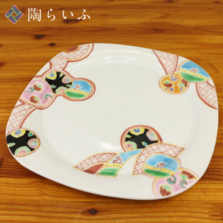 九谷焼　皿 楽天市場】九谷焼 7号波角皿 街のバス/銀舟窯＜送料無料＞和食器