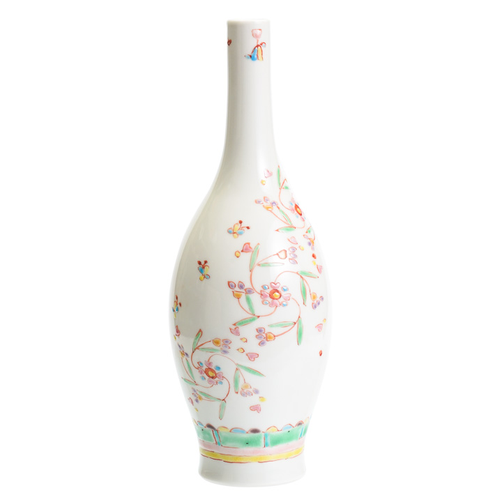 九谷焼 花器 花のロンド/銀舟窯＜送料無料 花器 花瓶 人気 ギフト 贈り物 結婚祝い/内祝い/お祝い 化粧箱入り