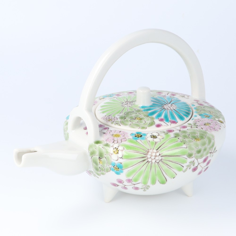 九谷焼 屠蘇器（とそき）華 グリーン / 色絵遊＜酒器 盃 ぐい呑 人気 ギフト 贈り物 結婚祝い/内祝い/お祝い/＞ 化粧箱入り｜使う・贈る 九谷焼専門店 陶らいふ