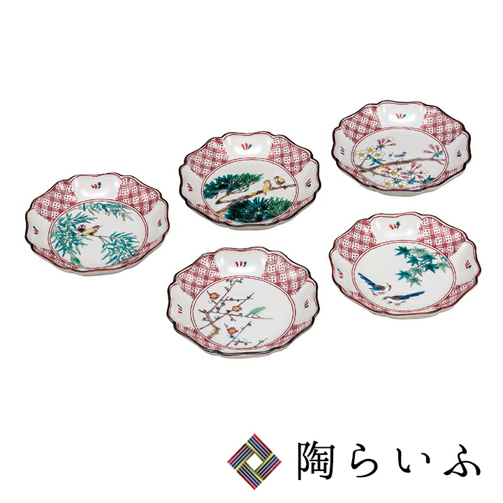 楽天市場】九谷焼 絵変り三寸角皿(5枚一組）/九谷美陶園＜和食器