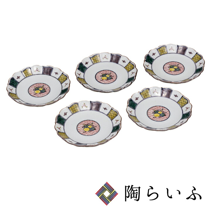 楽天市場】九谷焼 6号皿揃 吉田屋風桃に鳥/青郊窯＜送料無料＞和食器