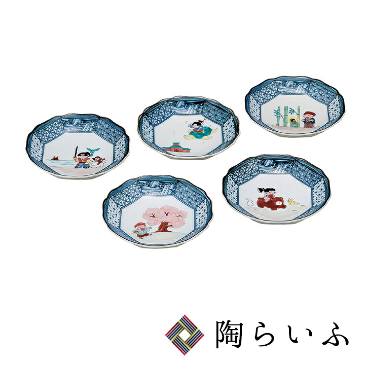 九谷焼 4.2号皿揃 日本むかし話 ＜送料無料＞和食器 皿 中皿 取皿 人気 ギフト 贈り物 結婚祝い/内祝い/お祝い 化粧箱入り｜使う・贈る 九谷焼専門店 陶らいふ 10,032円