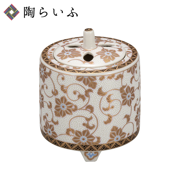 メ*ン様 九谷焼 真山造 香炉 本金花詰 共箱付き 美品 174219830_o2.jpg?