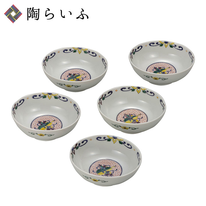 九谷焼 4.5号小鉢揃 色絵宝紋 / 銀泉窯＜和食器 鉢 小鉢 人気 ギフト 贈り物 結婚祝い/内祝い/お祝い/＞ 化粧箱入り [ss]