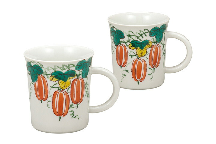 楽天市場 九谷焼 ペアマグカップ からす瓜 送料無料 カップ マグカップ ペア 人気 ギフト 贈り物 結婚祝い 内祝い お祝い 使う 贈る 九谷焼専門店 陶らいふ