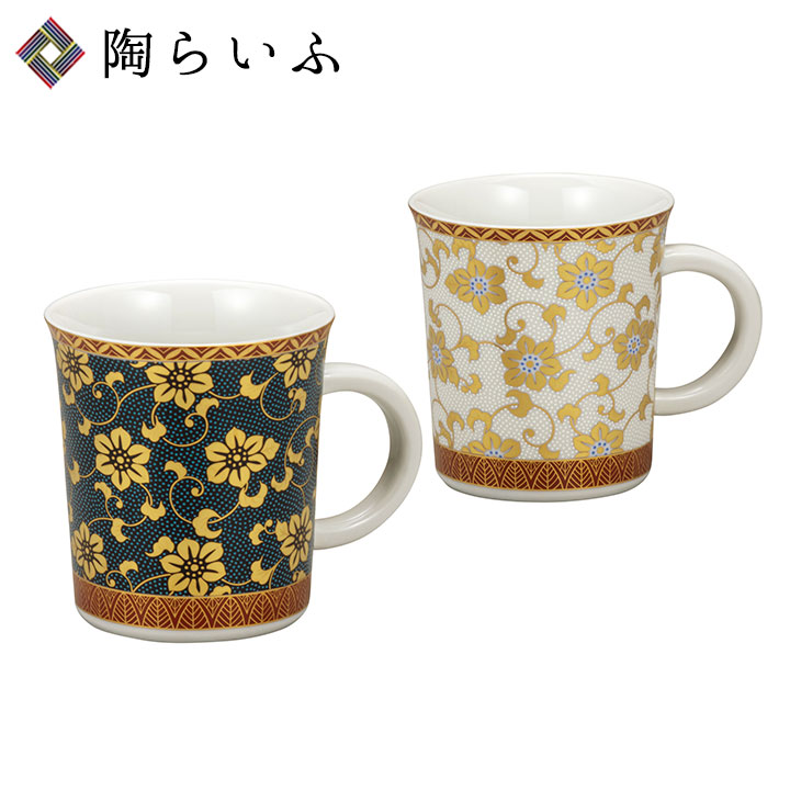 九谷焼 ペアマグカップ コンビ鉄仙 送料無料 カップ マグカップ ペア 人気 ギフト 贈り物 結婚祝い 内祝い お祝い Kuechen Ly