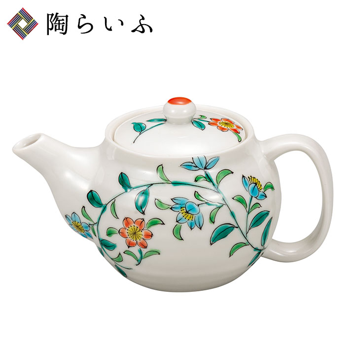 九谷焼 ポット急須 花唐草（網付） / 双鳩窯 ＜送料無料 ポット 急須 人気 ギフト 贈り物 結婚祝い/内祝い/お祝い/＞