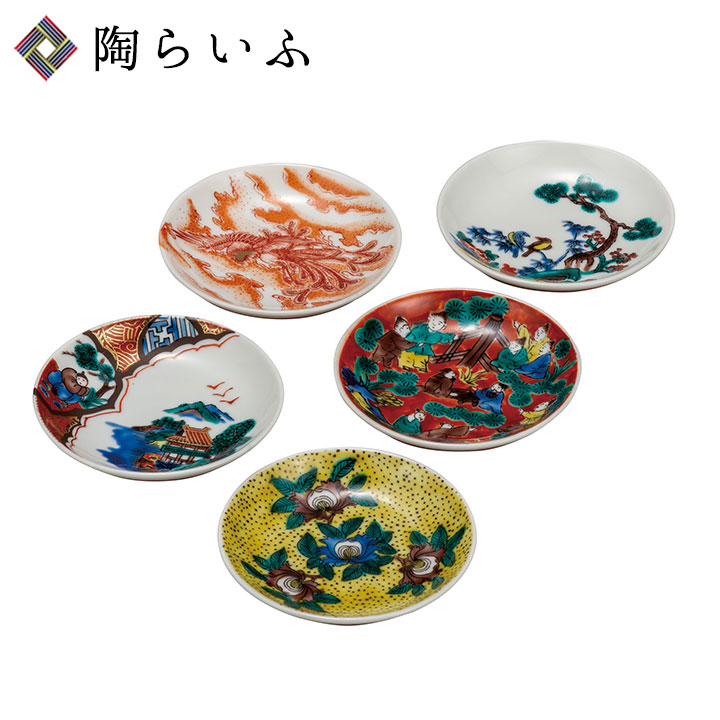 九谷焼 3号皿揃 時代絵＜送料無料 和食器 皿 人気 ギフト 贈り物 結婚祝い/内祝い/お祝い/＞ 化粧箱入り [ss]｜使う・贈る 九谷焼専門店 陶らいふ