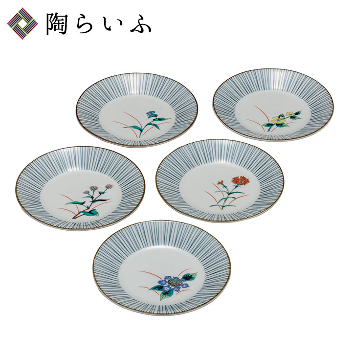 楽天市場】九谷焼 5.5号皿揃 華 / 色絵 遊 ＜送料無料 和食器 皿