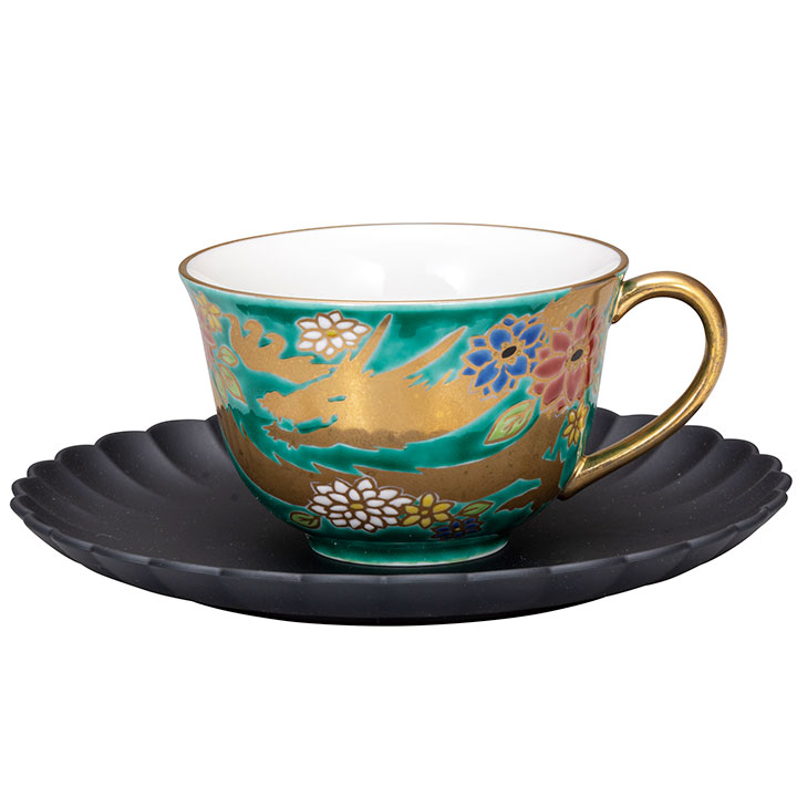 楽天市場】九谷焼 カップ＆ソーサー 金魚（ソーサー山中漆器