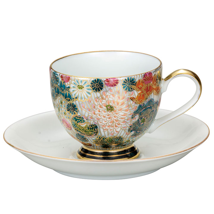 楽天市場】九谷焼 カップ&ソーサー コーヒー碗 吉田屋サギに柳文