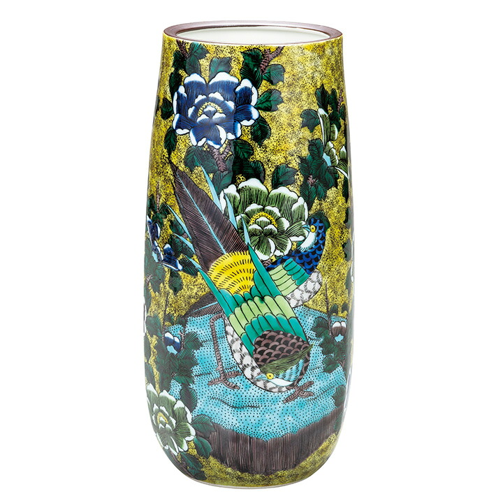 九谷焼 8.5号花瓶 吉田屋花鳥 ＜花瓶 花器 人気 ギフト 贈り物 新築祝い/開業祝い/内祝い/お祝い/＞ 化粧箱入り