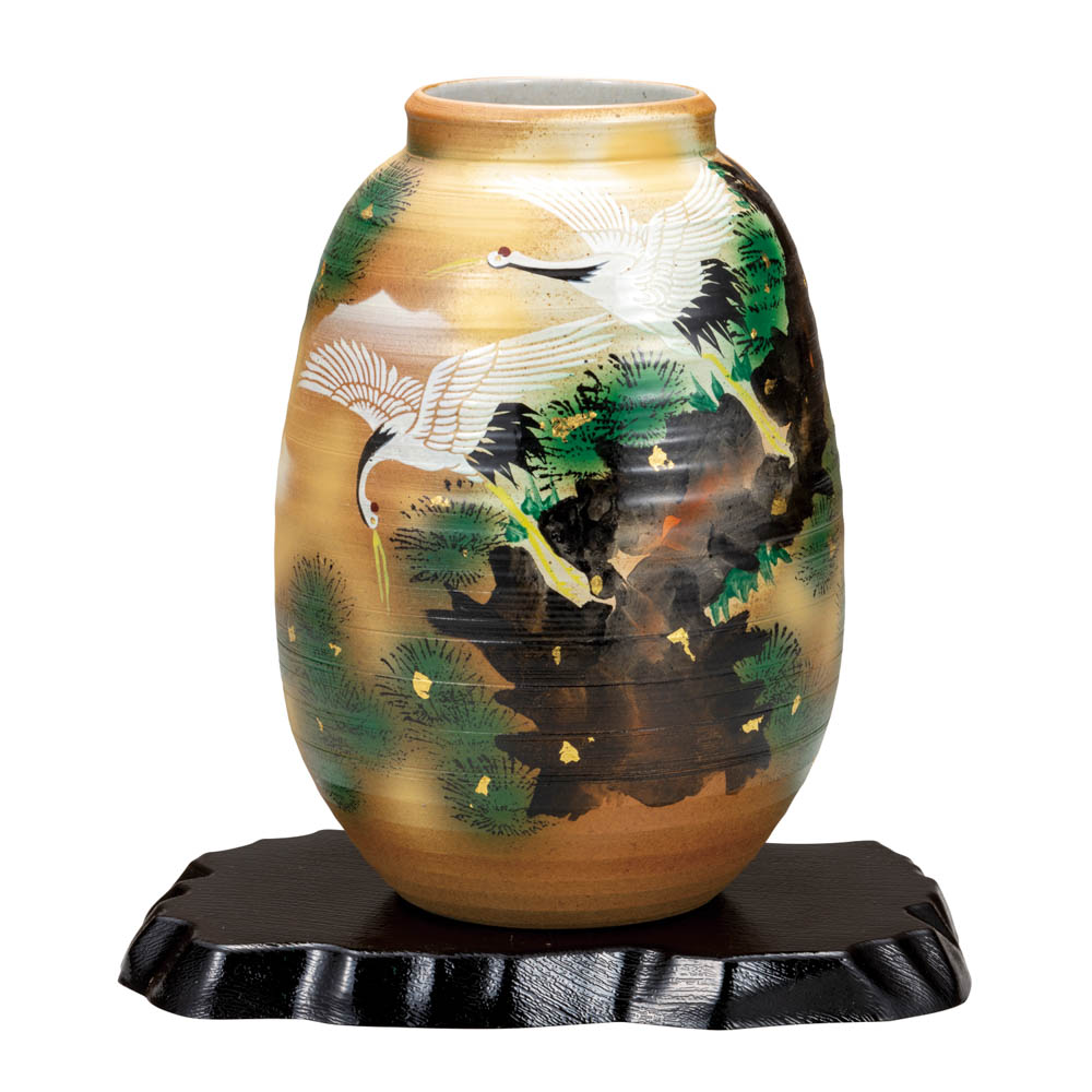 楽天市場】九谷焼 7号花瓶 古九谷花鳥（台付） ＜送料無料 花瓶 花器