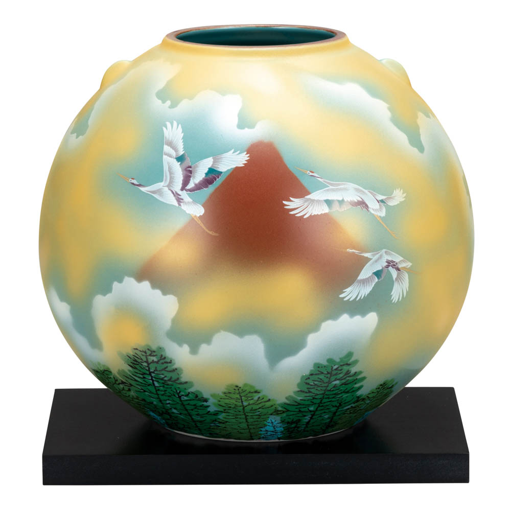 楽天市場】九谷焼 7号花瓶 古九谷花鳥（台付） ＜送料無料 花瓶