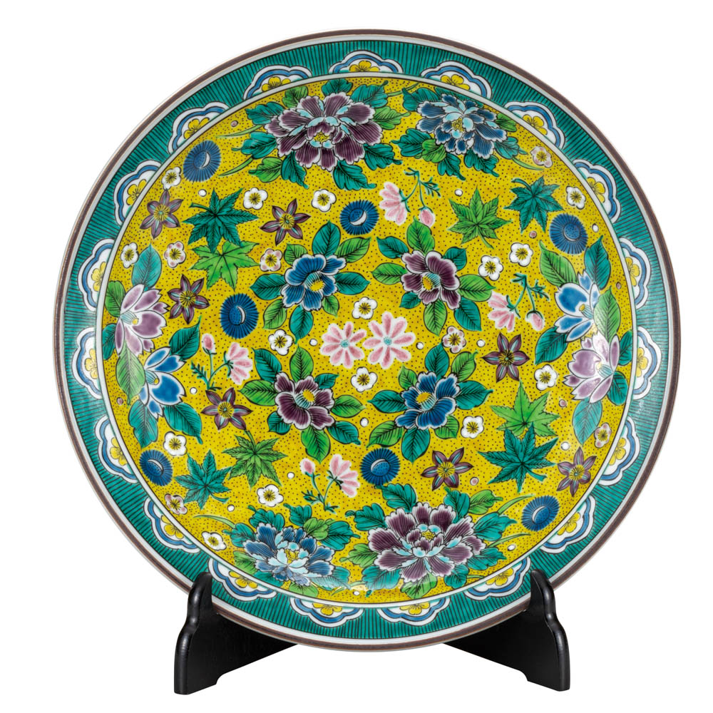 楽天市場】九谷焼 12号飾皿 吉田屋鶴（皿立付） ＜送料無料＞皿 飾り皿