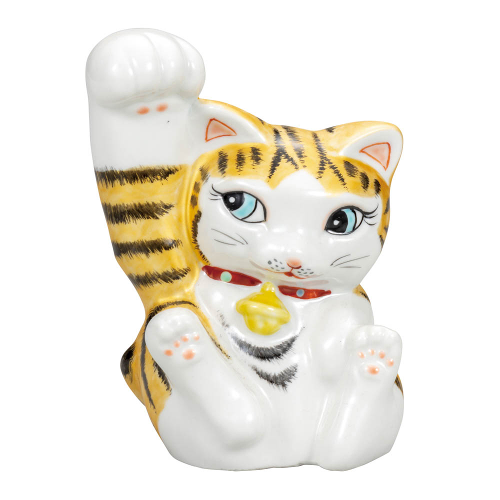 九谷焼 4.5号招き猫 金彩 ＜送料無料 置物 縁起物 招き猫 人気 ギフト 贈り物 結婚祝い/内祝い/お祝い/＞｜使う・贈る 九谷焼専門店 陶らいふ