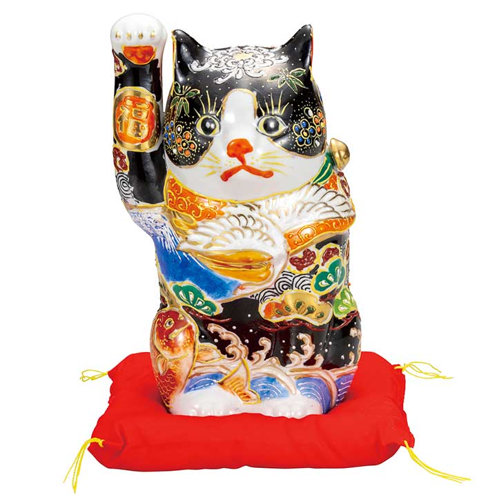 【匿名配送】九谷焼 招き猫　縁起尽くし　新品未使用　商売繁盛　招福　縁起物 匿名配送】九谷焼 招き猫 縁起尽くし 新品未使用 商売繁盛 招福