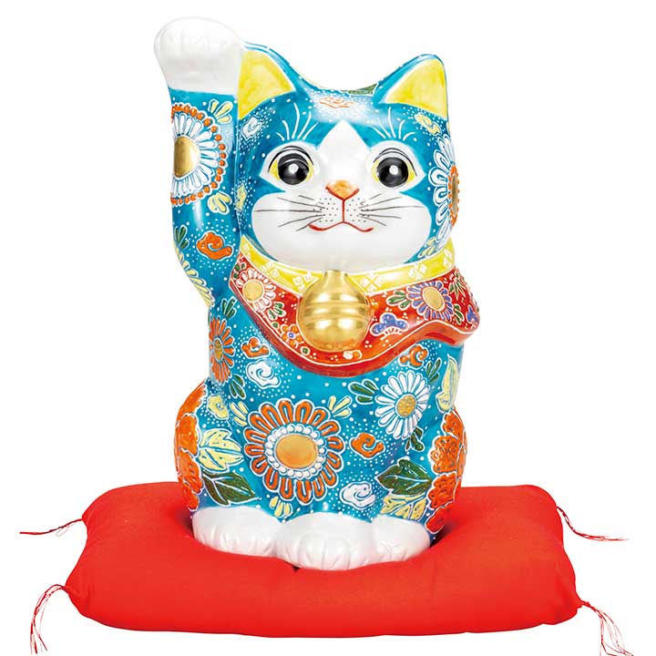 楽天市場】九谷焼 招き猫 LUCKY CATS/青郊窯＜置物 縁起物