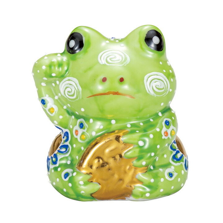 九谷焼 ２号かえる 盛 縁起物 招き蛙 置物 ３個セット 蛙