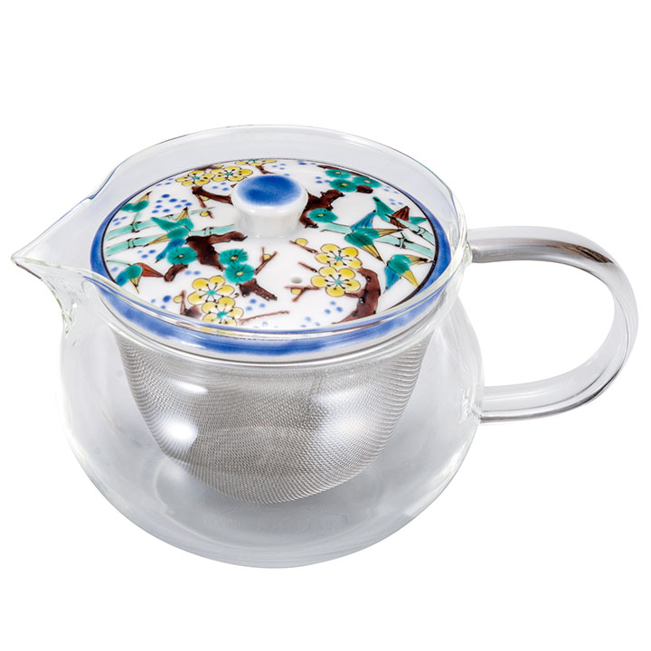 九谷焼 九谷和 ポット NAGOMI POT 古九谷風松竹梅（茶こし付） ＜茶器 湯呑 ポット 急須 人気 ギフト 贈り物 結婚祝い/内祝い/お祝い/＞ 化粧箱入り
