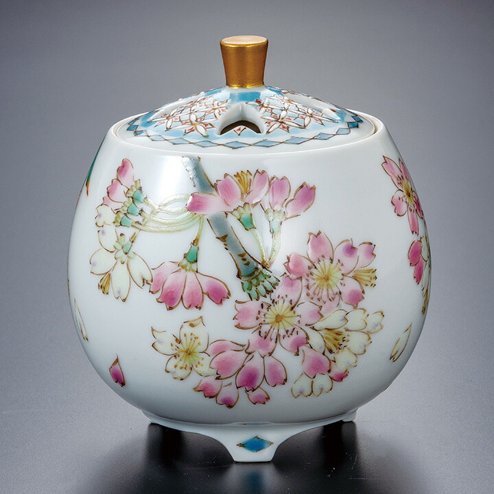 楽天市場】九谷焼 香炉 桜小紋 ［後上俊香］ 限定品 : お香・線香
