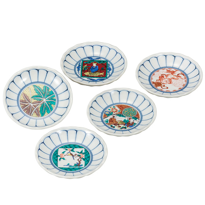 楽天市場】九谷焼 3.3号皿揃 絵変わり＜送料無料 和食器 皿 小皿
