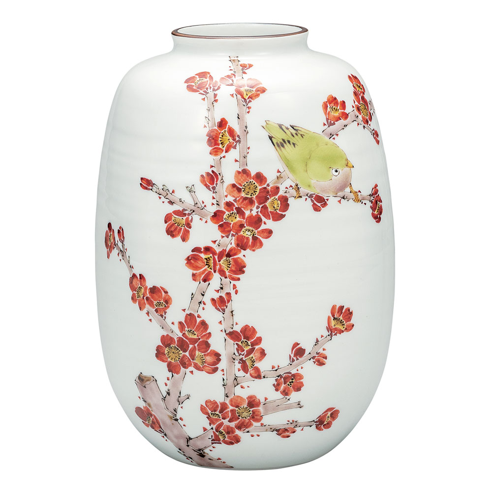 楽天市場】九谷焼 7号花瓶 金箔梅の図 / 山田登陽志 ＜花瓶 花器