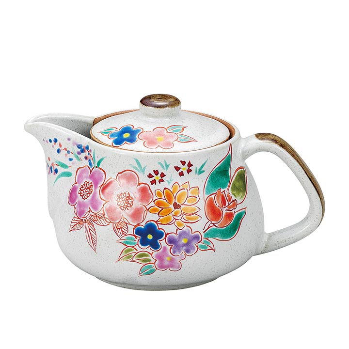 九谷焼 ポット急須 花園（網付）/澤田郁美＜送料無料 茶器 湯呑 ポット 急須 人気 ギフト 贈り物 結婚祝い/内祝い/お祝い/＞