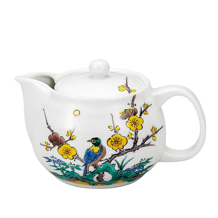 九谷焼 ポット急須 古九谷花鳥(網付)/本多哲峰<送料無料 茶器 湯呑 ポット 急須 人気 ギフト 贈り物 結婚祝い/内祝い/お祝い/>|使う・贈る 九谷焼専門店 陶らいふ