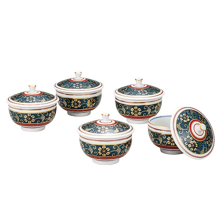 楽天市場】九谷焼 蓋付汲出揃 青粒鉄仙＜送料無料＞和食器 汲出し 湯呑