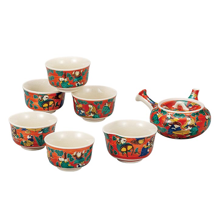 九谷焼 煎茶器 木米＜送料無料 茶器 湯呑 人気 ギフト 贈り物 結婚祝い/内祝い/お祝い/＞ 化粧箱入り