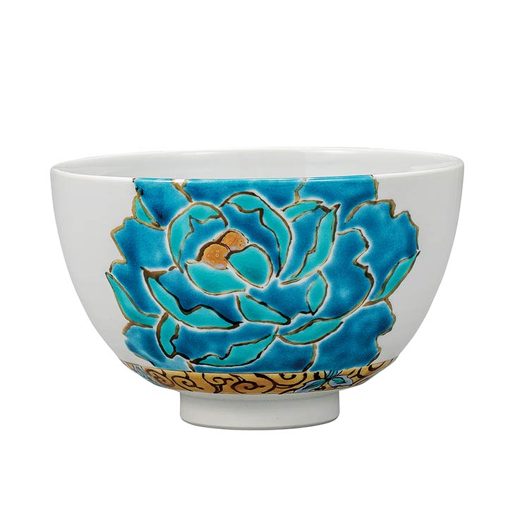 No3162 抹茶碗　福栄造　金彩色絵草花文茶碗　法正寺焼　嘉賦　木箱　送料無料 楽天市場】九谷焼 抹茶碗 金雲桜富士 / 福田良則 ＜送料無料＞和