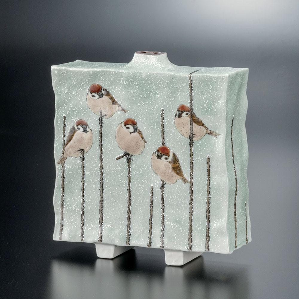 楽天市場】九谷焼 扁壷 ホトトギス/山田義明＜送料無料 花瓶 花器 人気