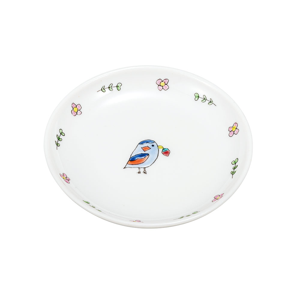 山浦早織　九谷焼　唐草 インコ　お皿　鳥柄　食器　手描き 山浦早織 九谷焼 唐草 インコ お皿 鳥柄 食器 手描き - メルカリ