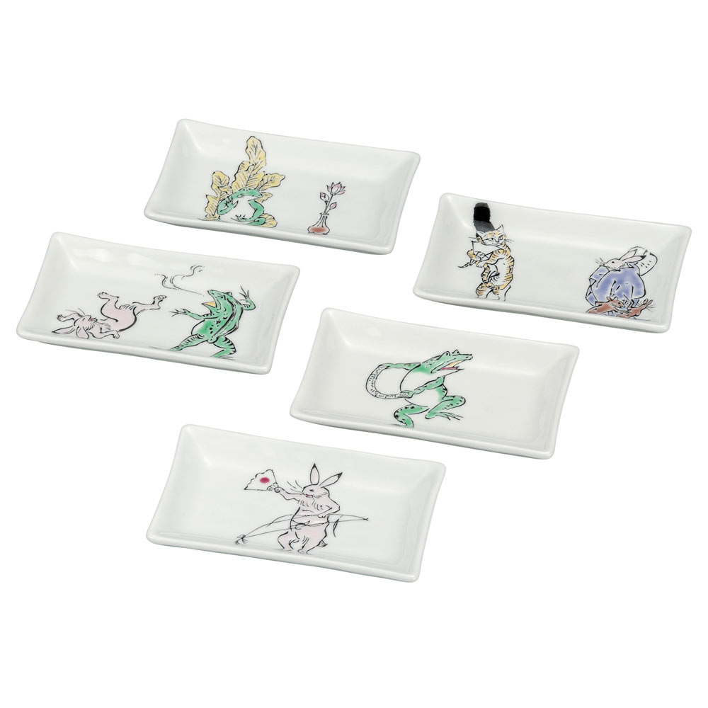 九谷焼 鳥獣戯画　スポーツ 中皿２枚セット　ショップチャンネル 九谷焼 小皿揃え 鳥獣戯画スポーツ | JTBのふるさと納税サイト [ふるぽ]