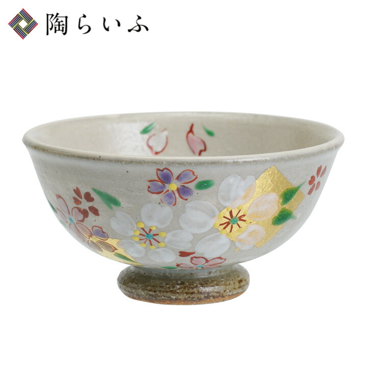 九谷焼 虚空蔵窯組飯碗（夫婦茶碗）椿K7-494[ご飯茶碗ペアセット] 九谷