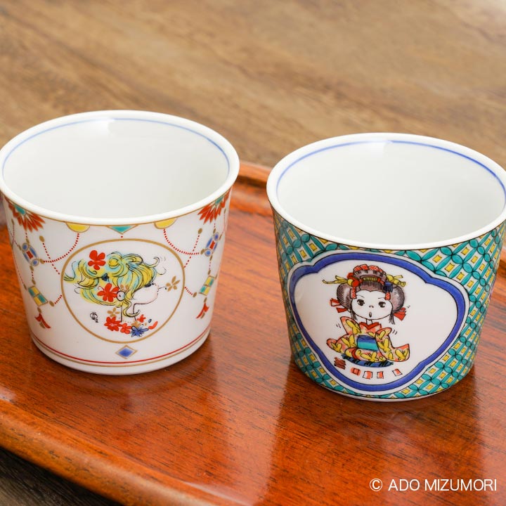 鬼滅の刃　そばちょこ　竈門兄妹九谷焼き 鬼滅の刃 九谷焼そばちょこ（竈門兄妹・木瓜柄）金正陶器