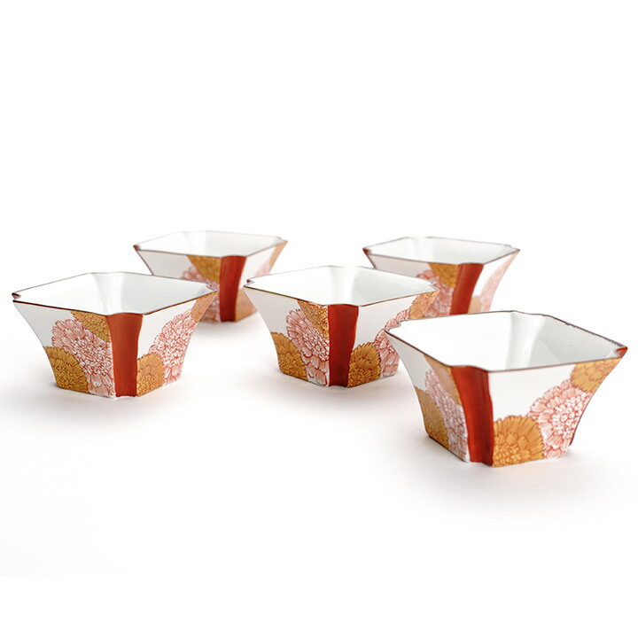 楽天市場】九谷青窯 高祥吾 朱入り小花 六角小鉢 │ せいよう かわいい