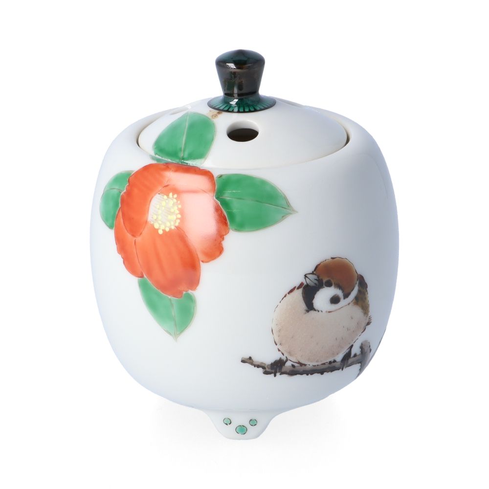 楽天市場】九谷焼 香炉 丸小型 雪二雀図/中村陶志人＜送料無料 香炉